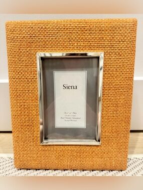 Siena Collection Orange Woven/Rattan-Style 4x6” Photo Frame